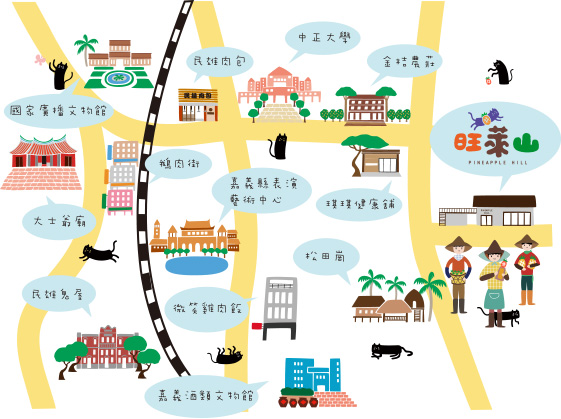 旺來山鳳梨酥周邊地圖。