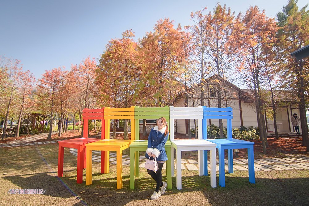台中北屯景點》蝴蝶橋Cuisine法式餐廳 蝴蝶橋落羽松莊園 巨人彩虹大椅超吸睛 情侶約會LOVE景點 - 滿分的旅遊札記