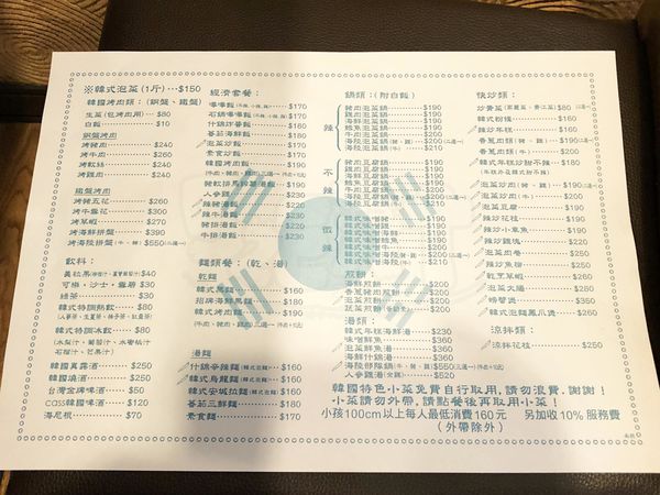 【朝鮮味韓國料理菜單價位大公開】超人氣韓國料理小菜免費吃到飽～南投市必吃美食小吃餐廳推薦！招牌菜銅盤烤肉、辣炒年糕、海陸部隊鍋。