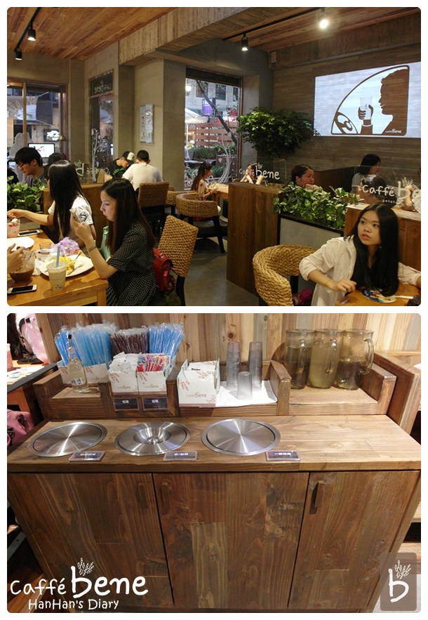 Caffe' bene 咖啡陪你✤Taipei台北忠孝店座位區&自助回收台 Caffe' bene 咖啡陪你✤Taipei台北忠孝店座位區&自助回收台