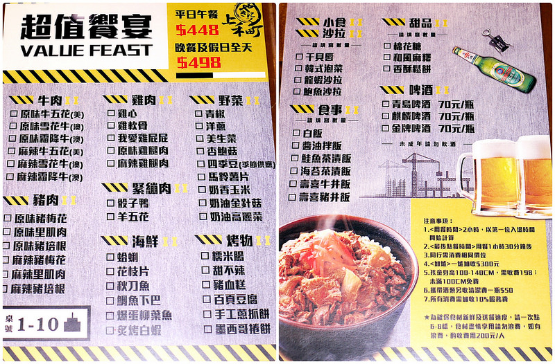 【新莊】上禾町日式燒肉 ~ 金字塔饗宴帝王蟹吃到飽、各類美味海鮮讓你吃到痛風 大口吃肉超滿足 / 捷運新莊站 / 新莊燒烤 / 吃到飽 / 內附菜單