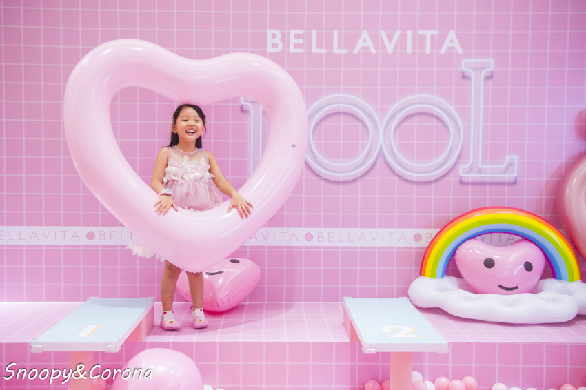 【玩樂．台北】BELLAVITA寶麗廣場粉紅運動小市集～粉紅色的游泳池、籃球場、淋浴間，最夢幻IG打卡景點 - 史努比遊樂園