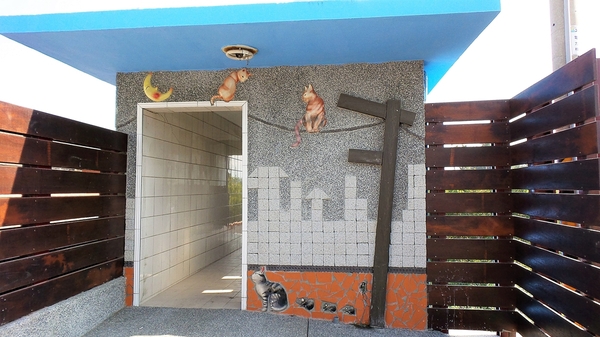 三民社區享幸福廊道：【彰化田中景點】窯燒陶板藝術三民社區~平凡的鄉村有小小的貓世界