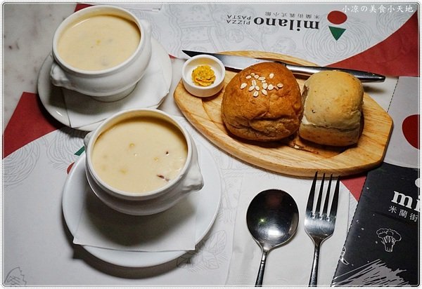 milano米蘭街義式小館(中科店)：台中西屯』米蘭街義式小館║中科美食推薦，精緻義式料理、排餐、還有午茶限定舒芙蕾鬆餅，療癒系甜點!