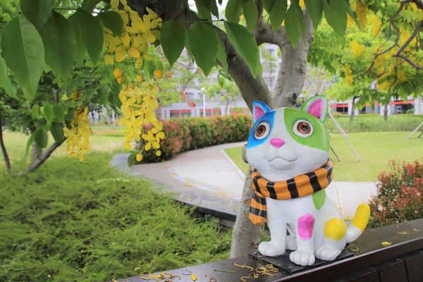 幾米許諾之地：【台南景點】幾米公園願望盛開~許諾之地，鳳凰花與阿勃勒及愛心樹三樹花交疊的特殊景觀