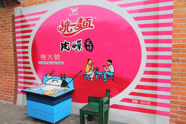 沙鹿美仁里彩繪巷:【台中沙鹿景點】美仁里彩繪村~香噴噴的統一肉燥麵,拍過微電影的小時光麵館,黑貓食堂,以及柑仔店和美仁國小,場景互動力十足