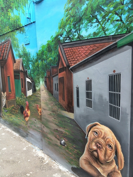 沙鹿美仁里彩繪巷:【台中沙鹿景點】美仁里彩繪村~香噴噴的統一肉燥麵,拍過微電影的小時光麵館,黑貓食堂,以及柑仔店和美仁國小,場景互動力十足