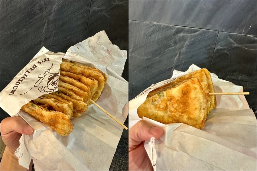 馬祖蔥油餅｜台南必吃銅板美食/路邊的超美味香酥蔥油餅/近新光三越台南西門店.藍曬圖文創園區 - 進食的巨鼠