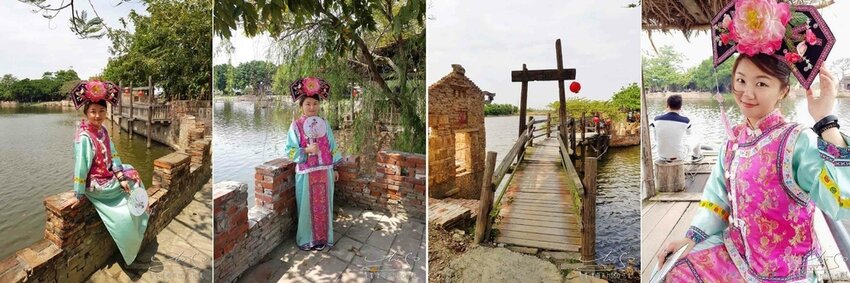 【台南景點】老塘湖藝術村 ➤ 穿越時空化身格格和皇帝,暢遊古城美景!台南學甲景點推薦!老塘湖藝術村戲服
