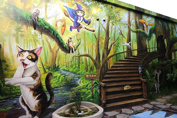 7-11 統一超商：【雲林景點】魔法貓屋7-11斗六保庄門市。快來喲!!~又有新的立體貓咪彩繪新作囉/小七超商應徵了喵星人/魔法森林喵咪的異想世界