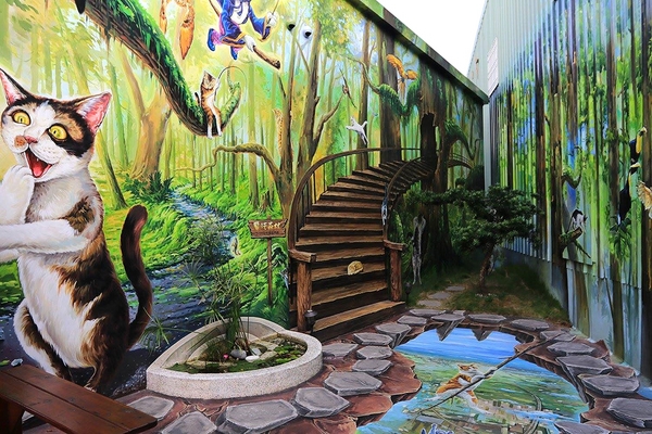 7-11 統一超商：【雲林景點】魔法貓屋7-11斗六保庄門市。快來喲!!~又有新的立體貓咪彩繪新作囉/小七超商應徵了喵星人/魔法森林喵咪的異想世界