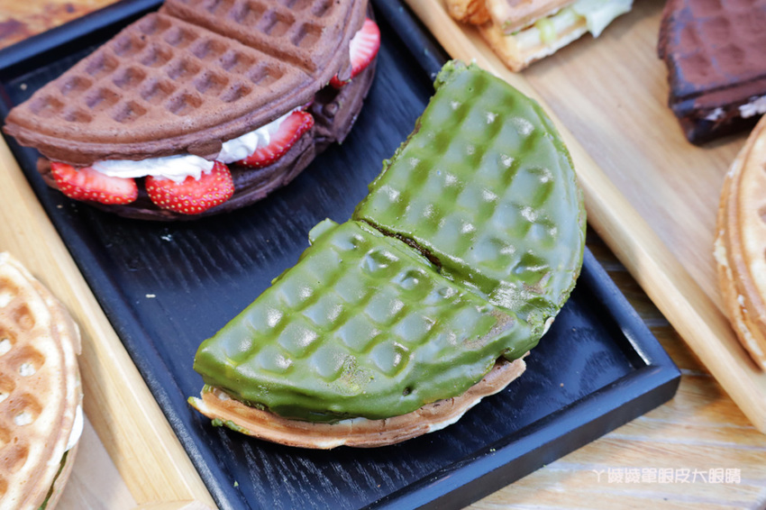 新竹竹北下午茶外送推薦黑瓦鬆餅!製作過程不加一滴水!隱藏版髒髒餅、抹茶控必吃又律森山