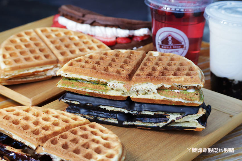 新竹竹北下午茶外送推薦黑瓦鬆餅!製作過程不加一滴水!隱藏版髒髒餅、抹茶控必吃又律森山