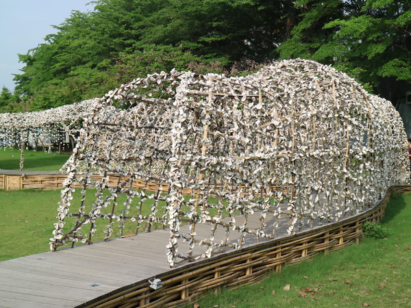 聚竹蚵地景藝術：【高雄旅遊】讓愛與祝福"聚"在一起，竹蚵地景藝術