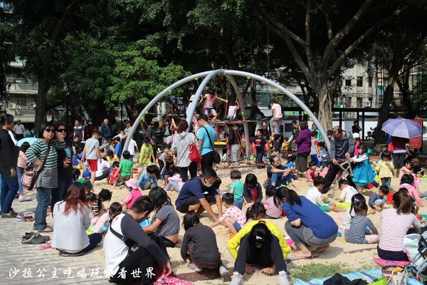 溪北生態休閒公園:新北板橋特色公園『溪北生態休閒公園』Q版章魚造型磨石子共融性滑梯遊戲場/盪鞦韆/沙坑