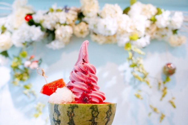 【台北信義區】Blooming Ice Sweet 花果茶霜淇淋專門店。可愛粉紅迷你西瓜冰品～