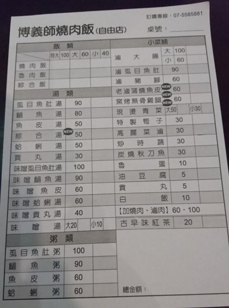 博義師燒肉飯(自由店):高雄~博義師燒肉飯(自由店)~傳承五十年飄香在地小吃~