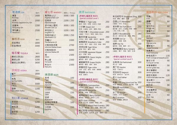 『泰閣.tiger』晚餐開始的夜生活x微醺中的異國創意料理