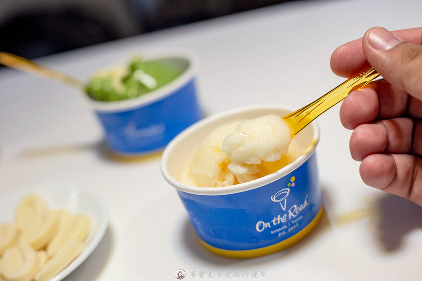 高人氣的義式冰淇淋連併排違停都想要買，超級推薦抹茶柚子脆片與柚香檸檬雪酪，好吃｜布雷克出走旅行視界