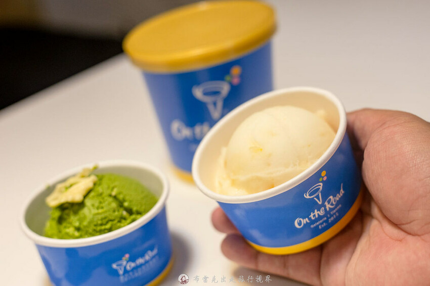 高人氣的義式冰淇淋連併排違停都想要買，超級推薦抹茶柚子脆片與柚香檸檬雪酪，好吃｜布雷克出走旅行視界