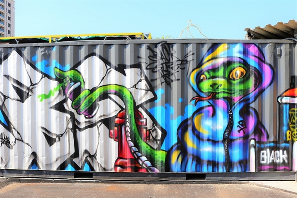 B12文創特區:【彰化員林景點】B12文創特區~工業風的藝術裝置主題,3D立體動物彩繪,鐵皮屋結合複合式餐飲