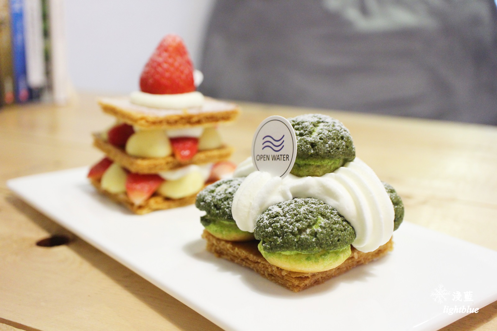 [ 民生社區美食 ] 淺藍 × 海海洋菓～現點現做抹茶聖多諾黑、草莓法式千層