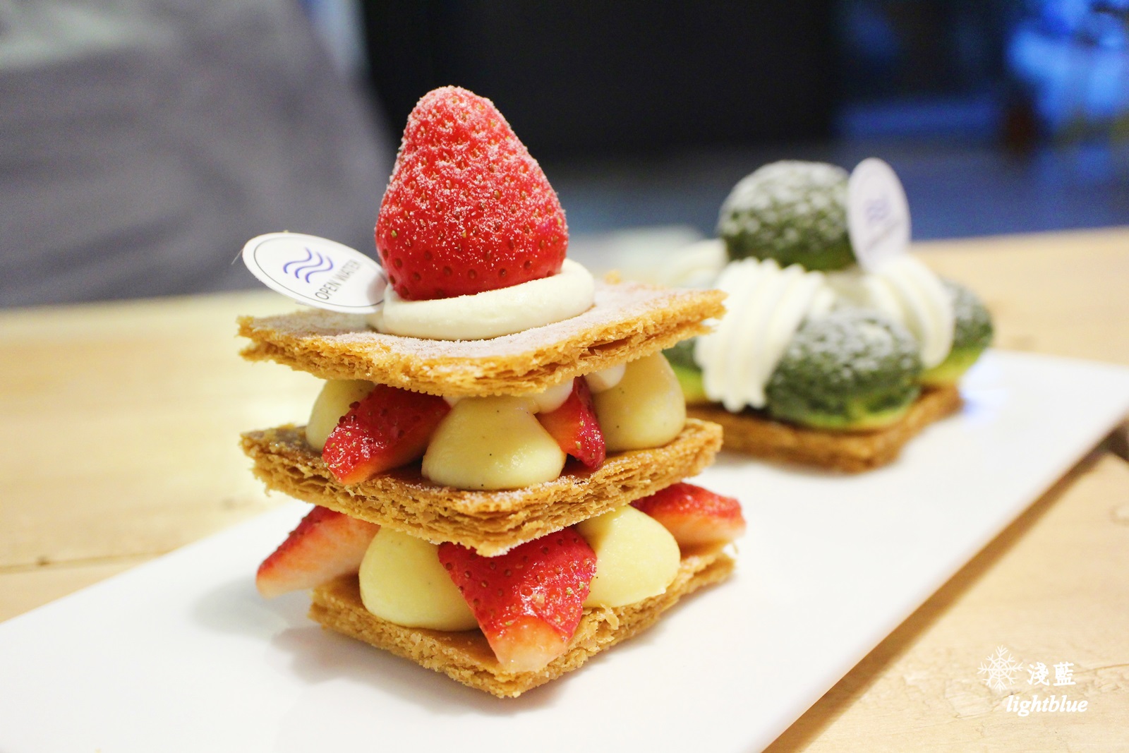 [ 民生社區美食 ] 淺藍 × 海海洋菓～現點現做抹茶聖多諾黑、草莓法式千層