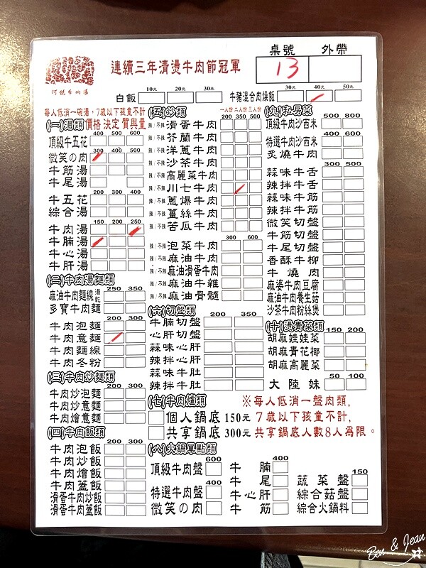 台南市永康區阿銘牛肉湯》蟬連三年「台南市清燙牛肉節」冠軍。提供全牛料理是愛好者的天堂( 含菜單)