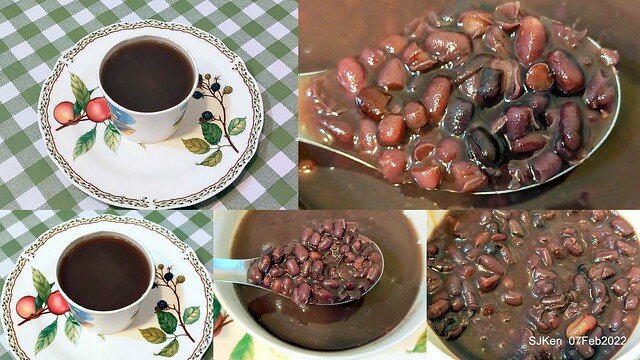 「榮記嘉義傳統豆花」(Red & Green bean soup booth), Taipei, Taiwan, SJKen, Feb 7, 2022.