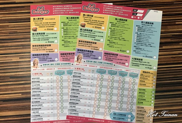 美式餐廳AJ Burger：【台南美食】小清新風格美式漢堡店！大份量親民價格：AJ Burger美式餐廳