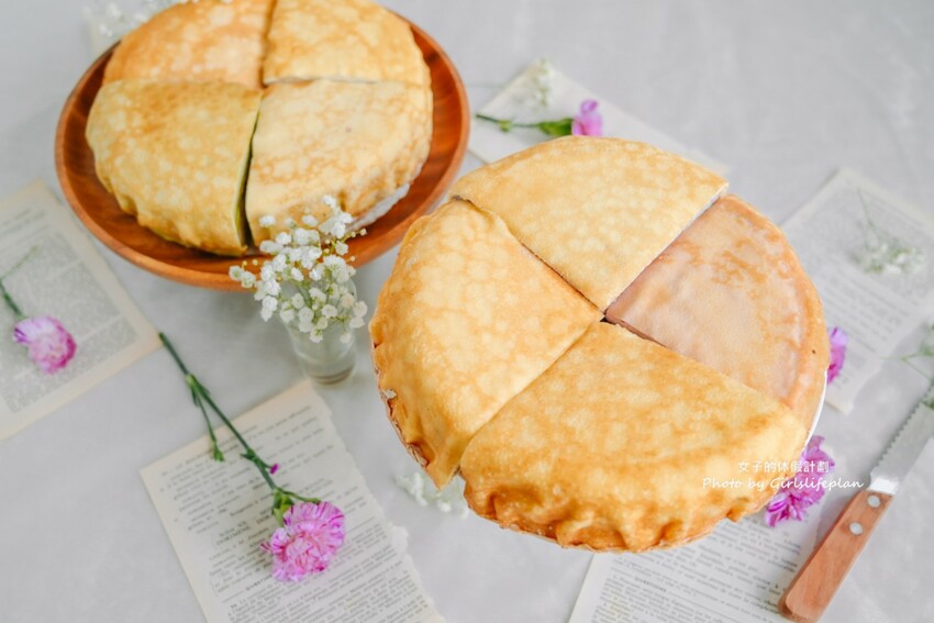 千層蛋糕第一品牌!千層蛋糕口味多達20種可以4拼或8拼,一片不到85元有夠平價