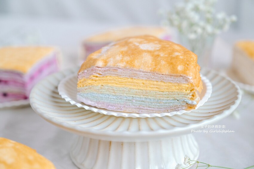 千層蛋糕第一品牌!千層蛋糕口味多達20種可以4拼或8拼,一片不到85元有夠平價