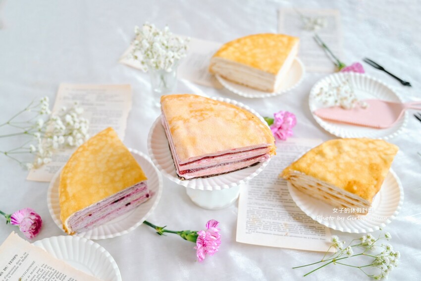 千層蛋糕第一品牌!千層蛋糕口味多達20種可以4拼或8拼,一片不到85元有夠平價