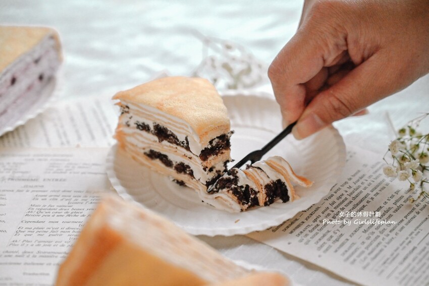 千層蛋糕第一品牌!千層蛋糕口味多達20種可以4拼或8拼,一片不到85元有夠平價