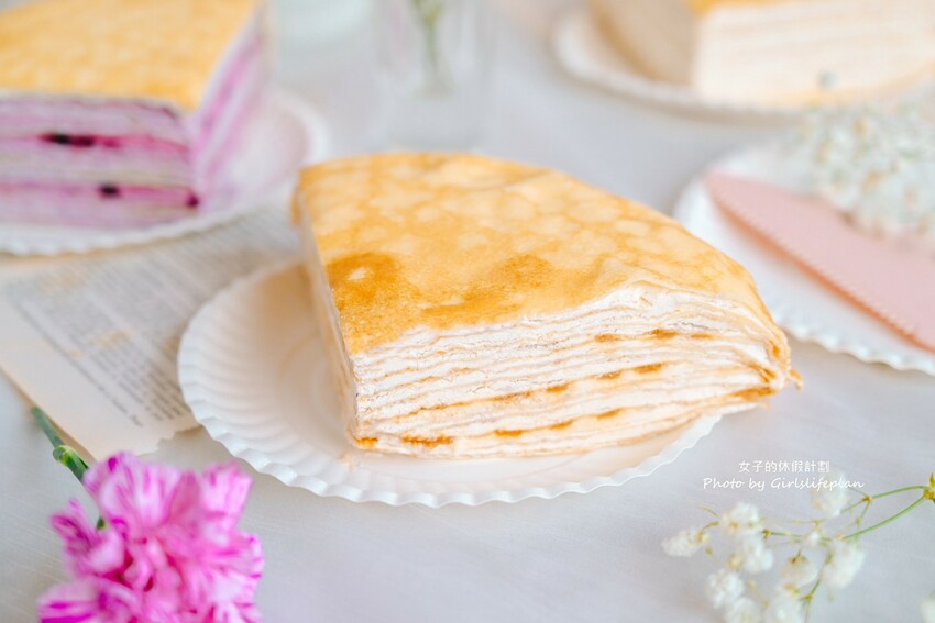 千層蛋糕第一品牌!千層蛋糕口味多達20種可以4拼或8拼,一片不到85元有夠平價