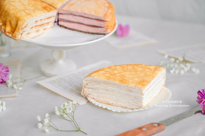 千層蛋糕第一品牌!千層蛋糕口味多達20種可以4拼或8拼,一片不到85元有夠平價