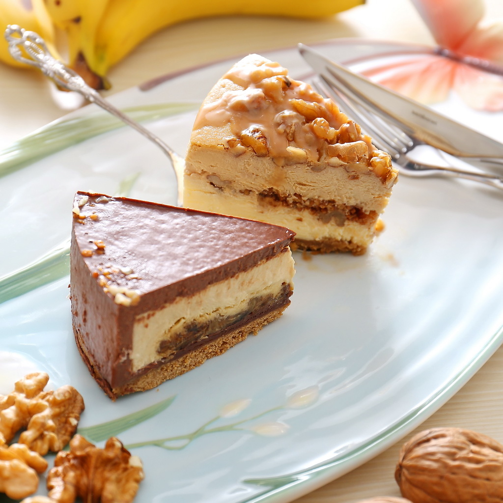 品好乳酪蛋糕，雙拼組合，ILLY核桃雙層，貝禮詩香蕉生巧