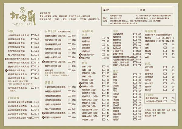 打狗霸2020點餐單_台北_A面鍋物_6月版