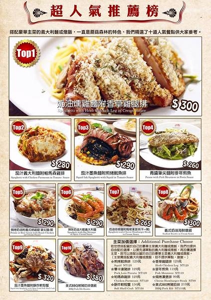 蘑菇森林義大利麵坊(ATT筷食尚店)：【桃園食記】桃園ATT筷食尚店~蘑菇森林義大利麵坊(桃園店)/TOP1的香草雞腿排/份量十足的奶油燻雞麵/餐廳的氣氛營造得就像在叢林般