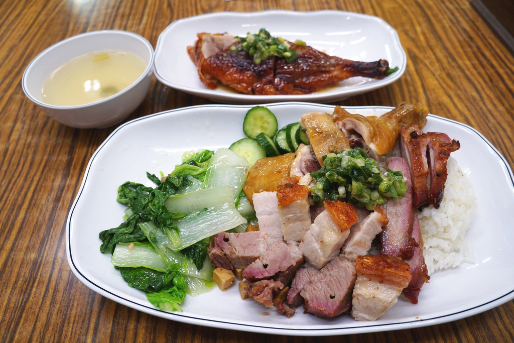 油雞叉燒飯加燒肉加鴨腿