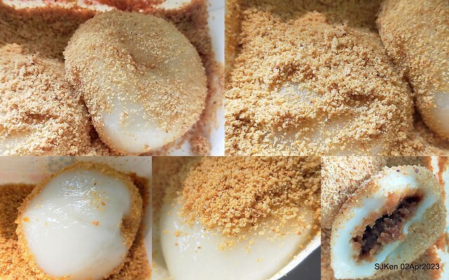 (新竹都城隍廟美食)「周家燒麻糬 」(Mochi with peanuts and sesame fillings), Hsinchu city, Apr 2, 2023, SJKen