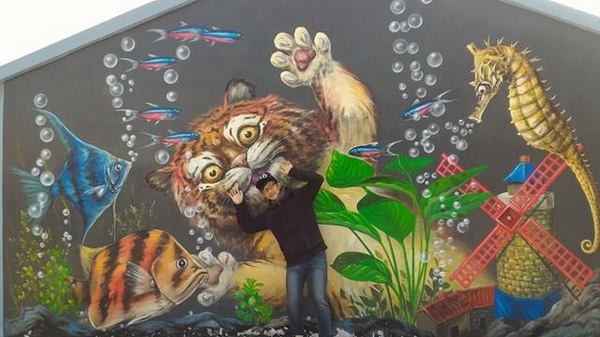 漫遊好美-立體彩繪村：嘉義布袋好美里超強3D彩繪  可以跟靜止的圖像互動  連大人都可以玩到不亦樂乎