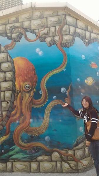 漫遊好美-立體彩繪村：嘉義布袋好美里超強3D彩繪  可以跟靜止的圖像互動  連大人都可以玩到不亦樂乎