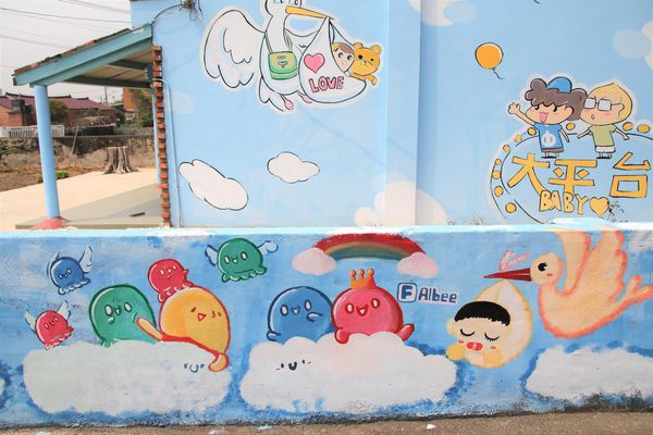 台灣原創插畫彩繪村：【嘉義景點】台灣原創插畫彩繪村~五大主題好事花生、求子順利、孕子平安、育子健康、望子成龍/奇可奇卡集結台灣80位插畫家/繪製多種風格的原創插圖實在好逗趣
