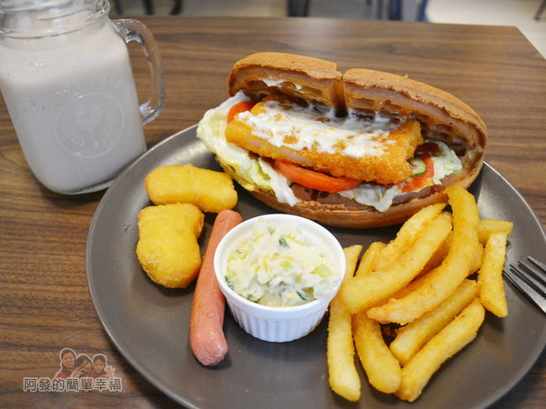 瑞比早午餐35-瑞比魚排鬆餅+B套餐