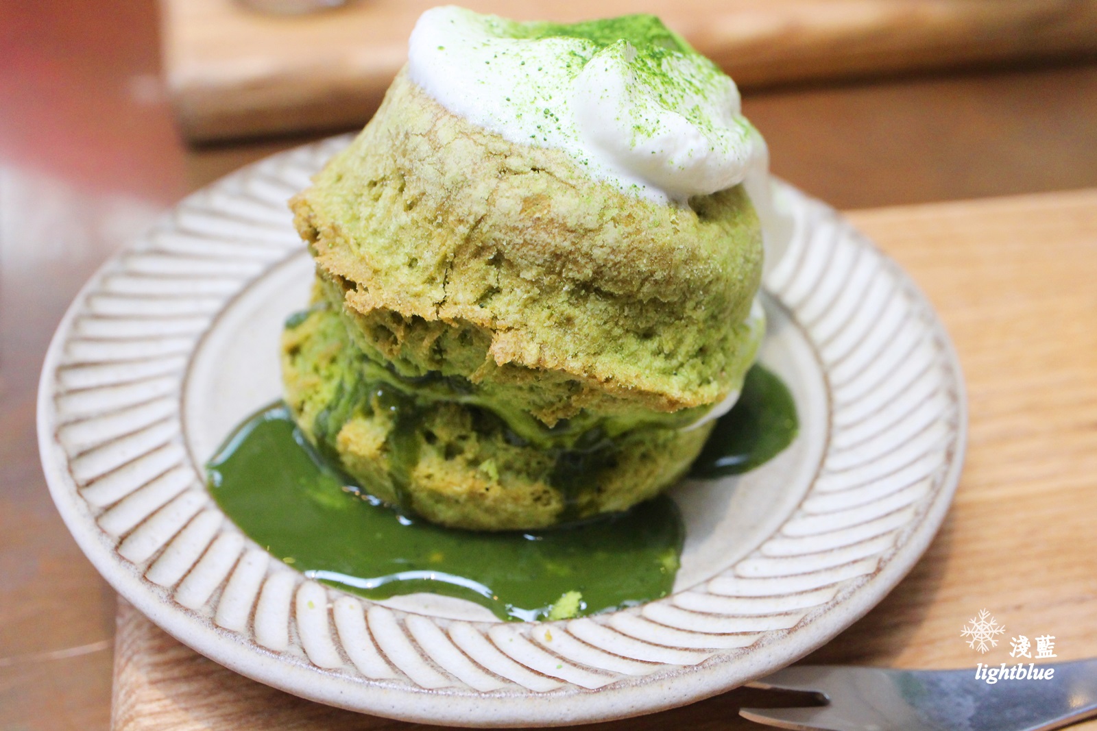 台中美食：淺藍 × 冰田ガリガリ～有小山園抹茶冰和抹茶司康的抹茶控愛店