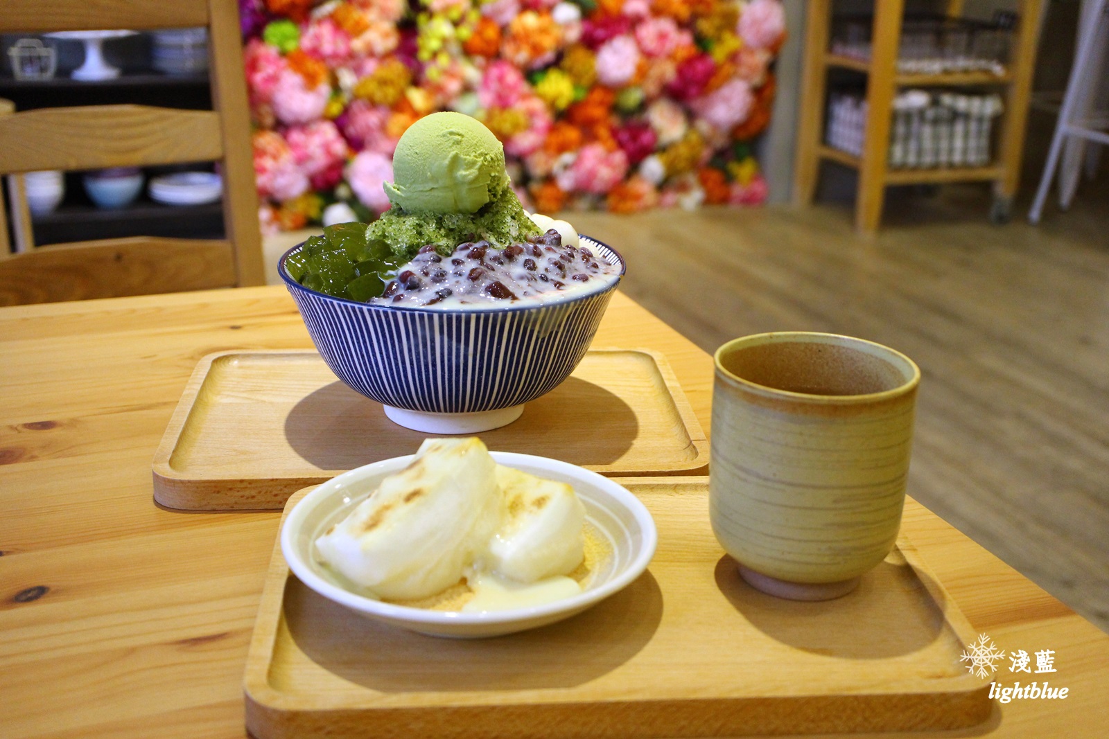 宜蘭羅東美食：淺藍 × 小島日和～熱門打卡花牆，豪華宇治金時抹茶刨冰