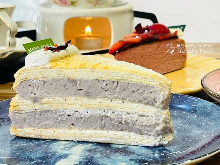 招手甜點控👋 價格平實,不限時甜點店,中原商圈專業級的手作千層蛋糕,呼朋引伴喝午茶,首選MOFA魔法氛子♥️ @魚兒 x 牽手明太子的「視」界旅行
