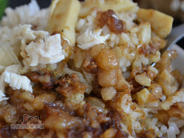 大台北阿松的店12-雞絲魯肉飯特寫