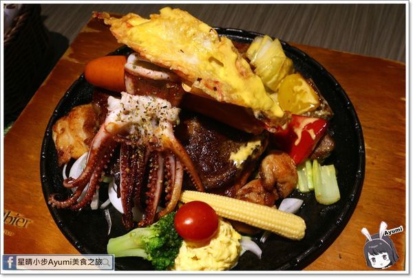 阿蘭貝爾牛排廚房 Alanbier steak house：[食記]►台中北區◄阿蘭貝爾牛排廚房崇德店－仙拚仙-六拚起司融漿雙人699元/平日8種炸物吃到飽中午+49元晚上+69元️